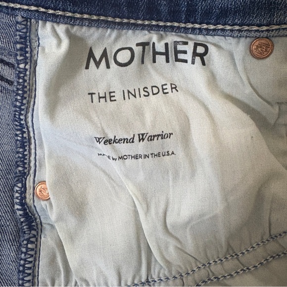 MOTHER Women's Distressed Blue Boot Cut Jeans - Picture 7 of 9